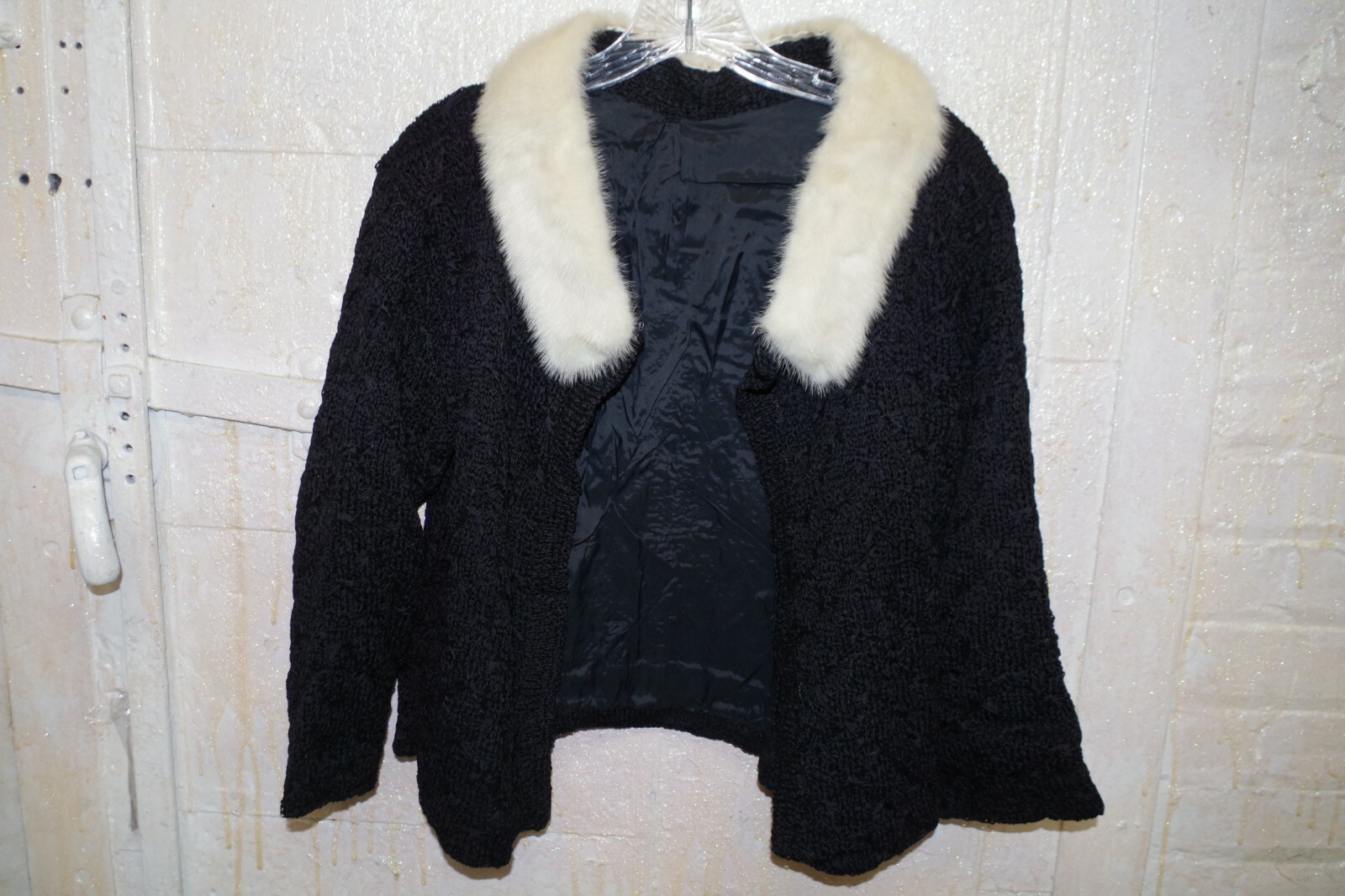 C11 Black 60s Cocktail Jacket Cardigan Ribbon Han… - image 7