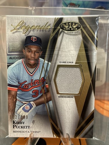 KIRBY PUCKETT 2022 Topps Tier One Legends #T1LR-KP Game Used Jersey #/199