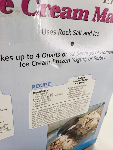 Rival Electric Blue Ice Cream Frozen Yogurt Sorbet Maker Model 8420 TBN 4 Quart - Picture 19 of 19