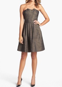 black and gold pleated dress