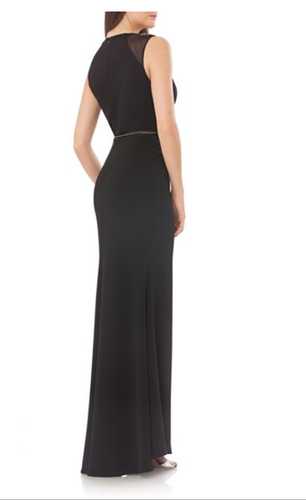 Carmen Marc Valvo Negro Embellecido Vestido Elástico Talla 2 Nuevo con Etiquetas $398 - Imagen 2 de 5