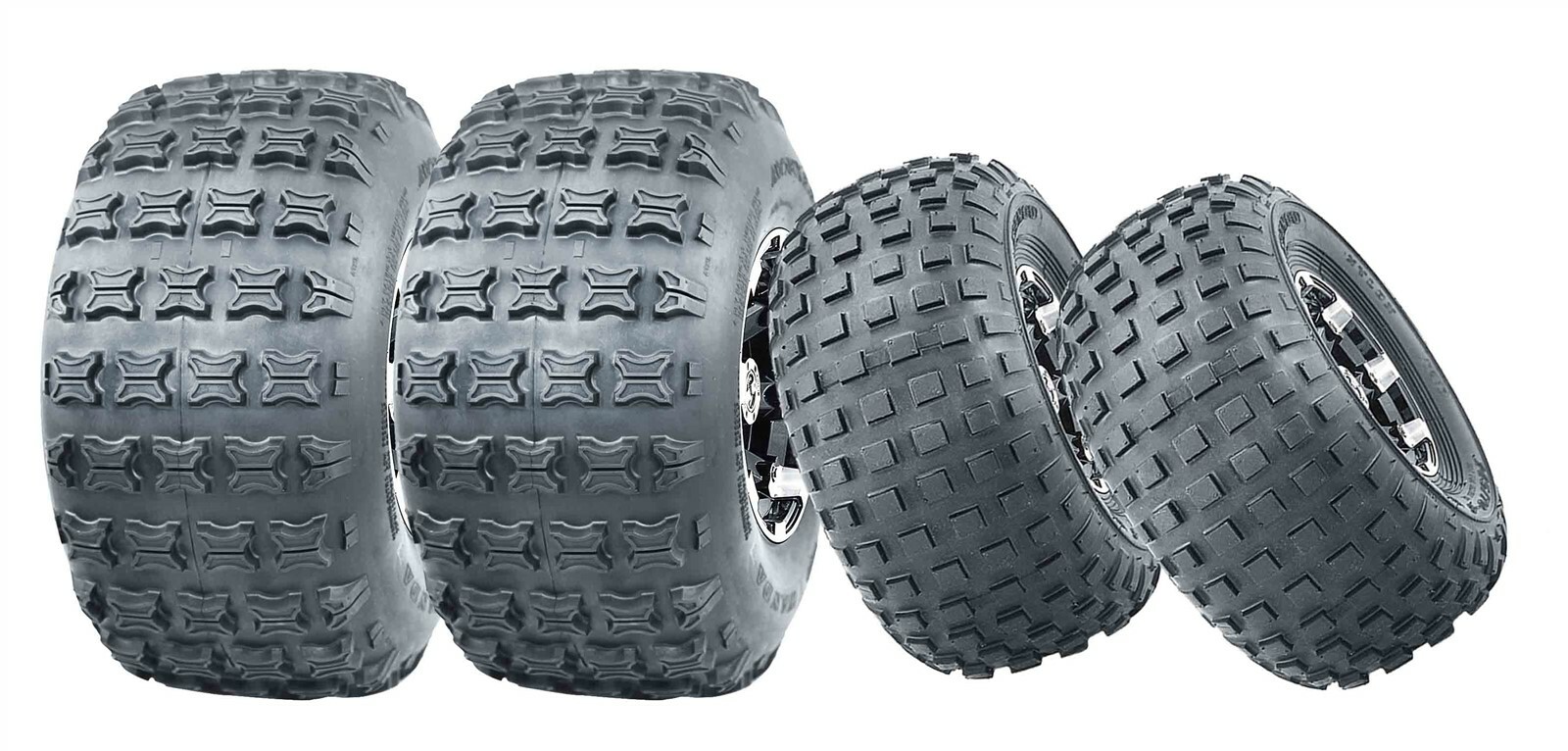 WANDA Go Kart Tires 4-Pack - 2 Front 145/70-6 & 2 Rear 16x6-8 - 4PR