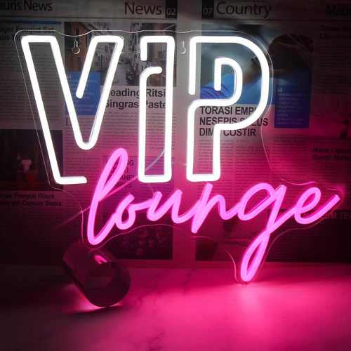 VIP Lounge Neon Signs - USB LED Neon Light Room Office Hotel Pub Cafe Wall Decor - Bild 7 von 7
