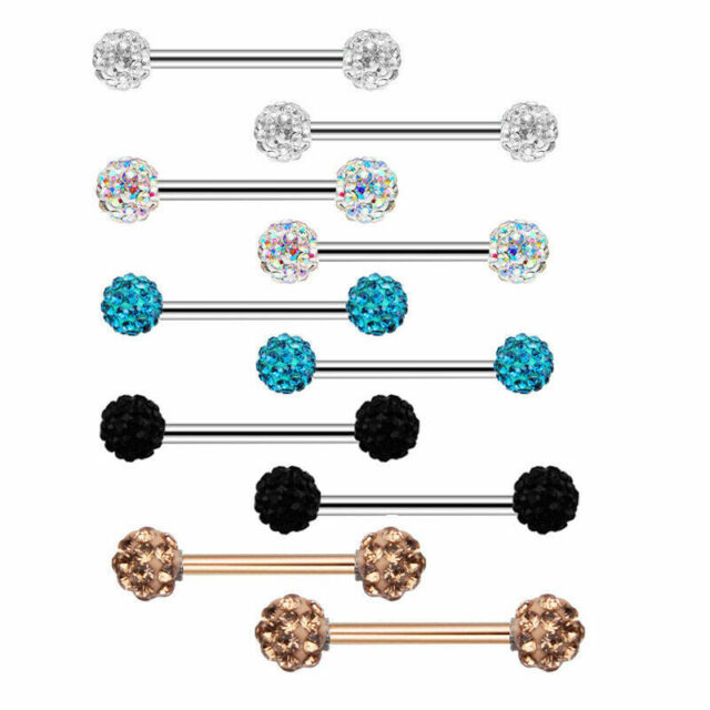 1Pair CZ Nipple Bar Ring Stainless Steel Nipple Rings Body Piercing Jewelry 1Pair CZ Nipple Bar Ring Stainless Steel Nipple Rings Body Piercing Jewelry