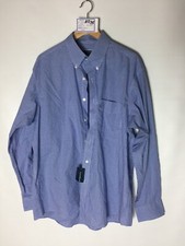 Club Room Men's Classic/Regular Fit Performance Mini Gingham Dress Shirt Blue