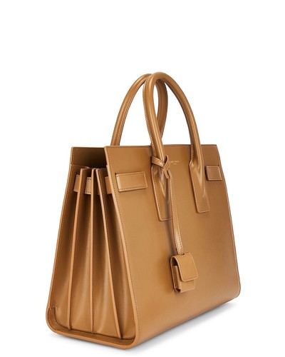 SAINT LAURENT Sac De Jour $3300 Cappuccino Leather Top Handle Bag New - Picture 4 of 6