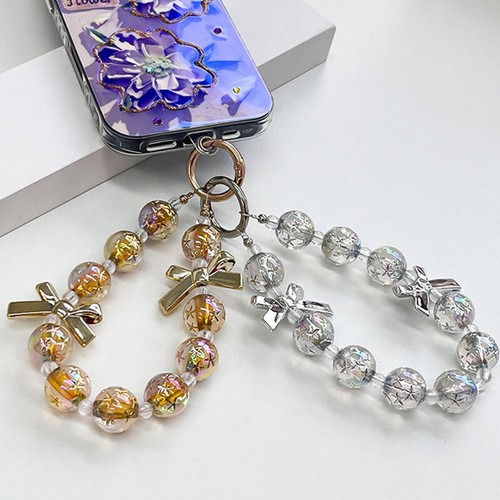 Phone Anti-lost Lanyard Color Plating Bead Phone Chain For IPhone Xiaomi Samsung