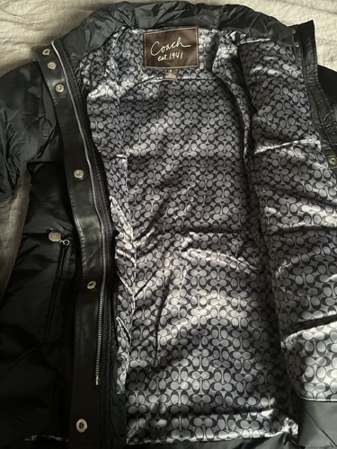 Coach Women’s Down Black Jacket Size S  - Picture 3 of 4
