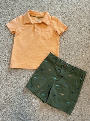 Bays Size 2T Carters Short Set Dinosaur Theme