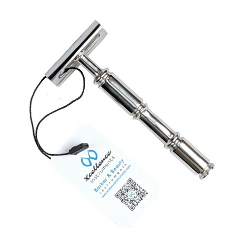 Navaja de afeitar de seguridad Xcellence doble filo 2 en 1 mango de acero más hojas de reloj de 5, 7’o  - Imagen 1 de 6