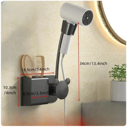Hair Dryer Stand Holder For Dyson Hair Dryer Holder Bathroom Shelf on The Wall - Picture 16 of 17