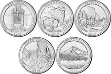 2010 P America The Beautiful Quarters 5 Coin Set Uncirculated Mint