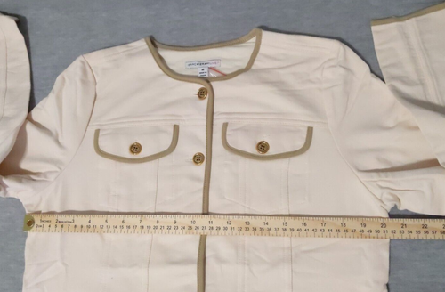 Isaac Mizhari Live! Strickjacke Beige Creme Baumwolle Elasthan Goldknöpfe Größe M - Bild 5 von 7