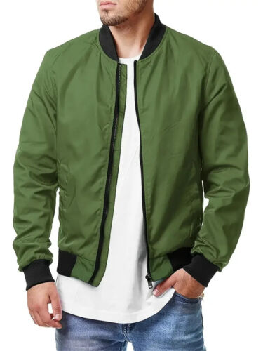 Men Spring Fall Casual Thin Jacket Lightweight Sportswear Full-Zip Coat * + - Picture 25 of 29