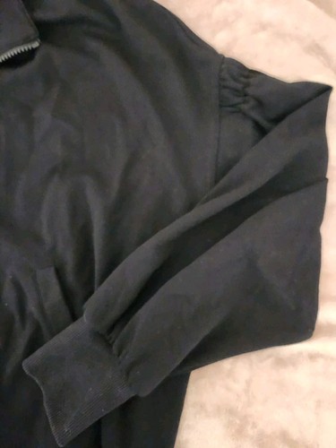 Cabi Bomber Jacket Size Small  Full Zip Black Drop Shoulder Roushing Lightweight - Picture 11 of 12