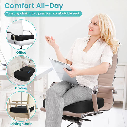 Office Chair Seat Cushion, Cooling Gel Enhanced Memory Foam Cushion for Long Sit - Picture 6 of 12