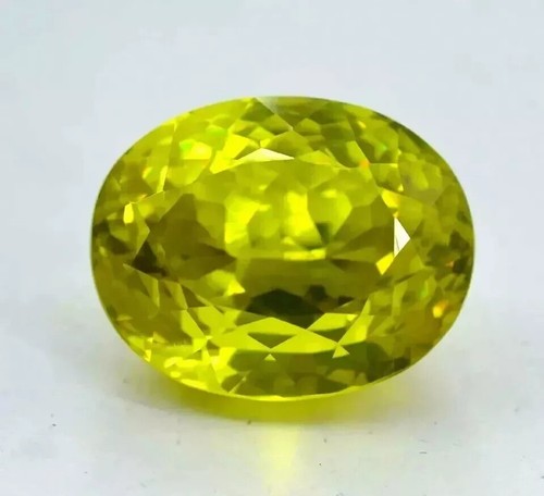 GIE Certified 92 Ct+ Natural Oval Cut Cambodian Green OVAL Zircon Loose Gemstone - Picture 2 of 5
