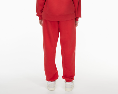 Aritzia Tna Relaxed Red Mid-rise Boyfriend Fit Bubble Fleece