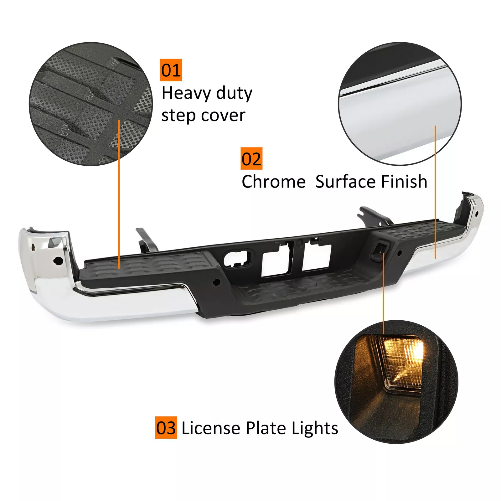 For 2016 17-2023 Toyota Tacoma Complete Rear Step Bumper Assembly W/ Park Assist