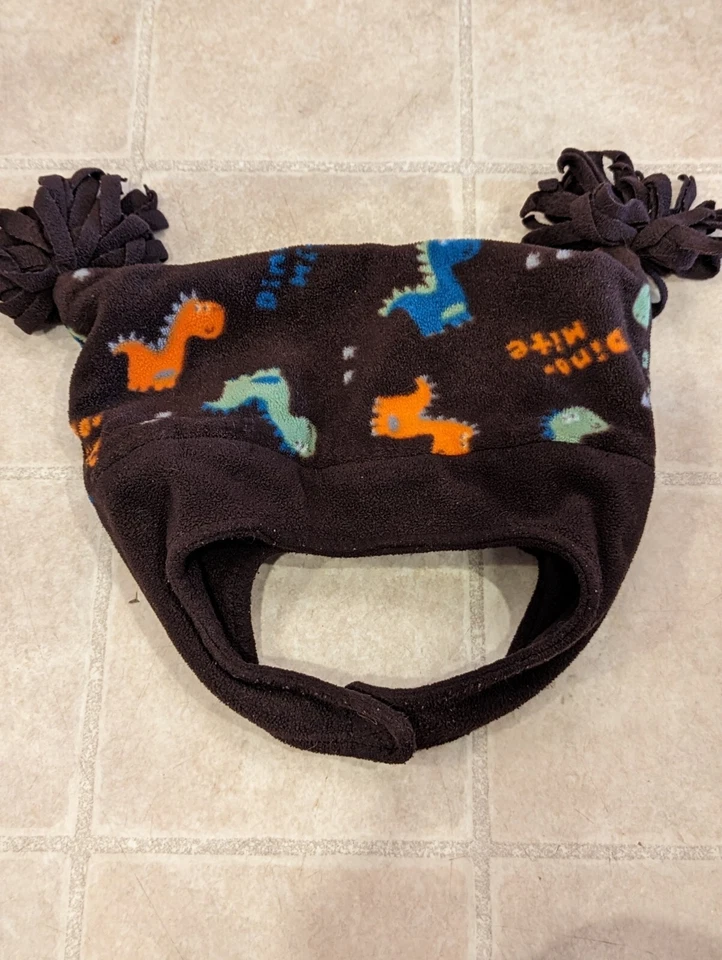 Sombrero de invierno polar dinosaurio marrón pompón jumping beans 2t-4t Foto 2 de 3