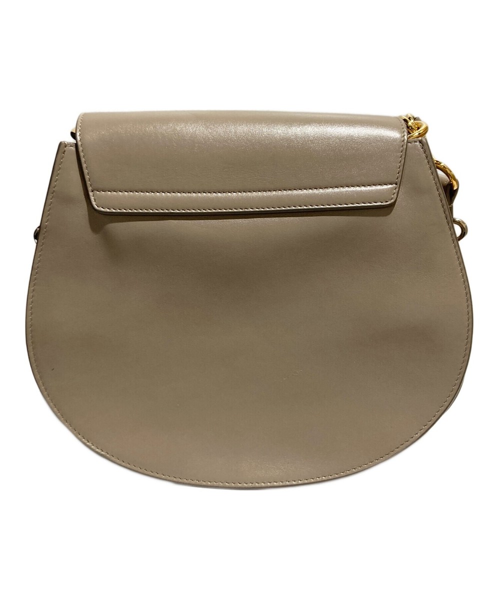 CHLOE TESS Shiny Leather Suede Small Shoulder Bag Motty-Grey