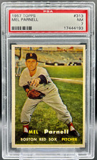 1957 Topps Mel Parnell PSA 7 Near Mint Boston Red Sox Card #313     cc23