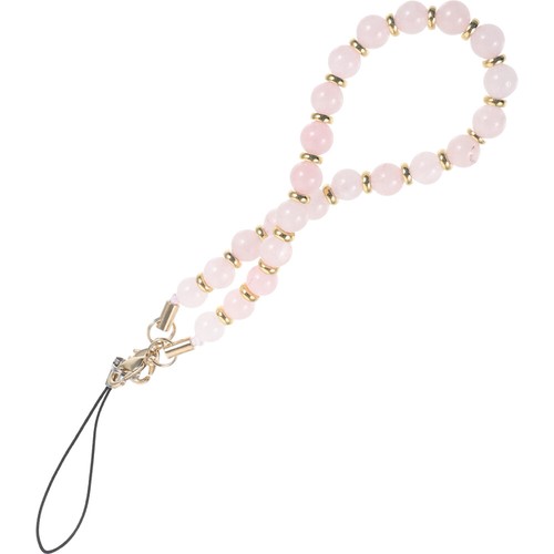 Pink Crystal Mobile Phone Lamp Natural Stone Strap Beaded Chain Decor - 第 8/12 張圖片