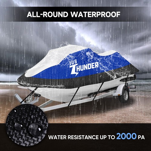 Jet Ski Cover Marine Grade Waterproof for Sea-Doo Wake 170 Fit Length 120''-135" - Picture 6 of 10