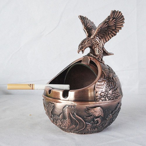 Vintage Premium Adlerform Metall Aschenbecher mit Deckel Tabak Tabaktablett Hausbar Dekor - Bild 2 von 21