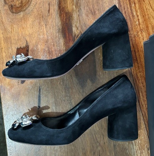 Zapatos de tacón bloque de gamuza Prada talla 38 1/2 (6) *USADOS UNA VEZ* - Imagen 7 de 9