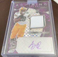 2020 PANINI SPECTRA AJ DILLON PURPLE PRIZM SWATCH AUTO RC 17/35 PACKERS 👍