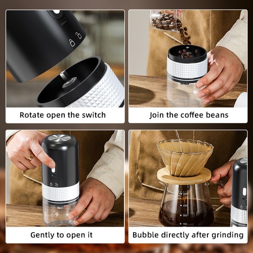 Electric Coffee Grinder Spice Crusher Mill Blender Portable Makers Kitchen House - Picture 9 of 11