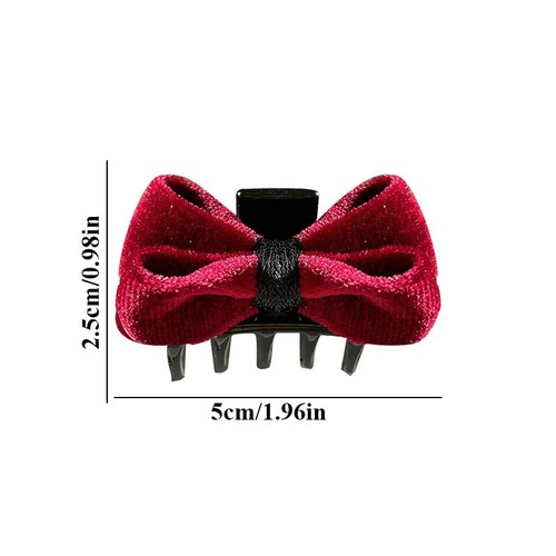 Velvet Bowknot Forehead Bangs Hairpin Mini Side Clip Hair Clip Headwear - Bild 2 von 17