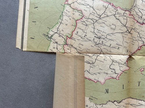 1867 Fold-Out Map of Europe by Th. König – Hand-Colored Berlin – Rare Atlas - Imagen 11 de 15