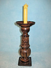 Heavy Metal Candle Holder; Sculpture Decorative Brown 3 Size Pillar & Taper; 11"