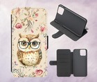 Słodkie kwiaty Sowa Okulary Sztuka PU Skóra Flip Case do iPhone Samsung Huawei Pixel