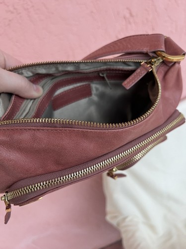 Francesco Biasia Ladies Muted Red / Deep Pink Leather Handbag Shoulder Bag Y2K - Picture 7 of 16