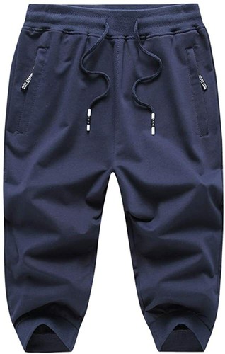 Men's Jogger Shorts Casual Sweatpants Summer Running Gym Workout 3/4 Capri Pants - Picture 18 of 34