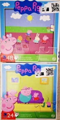 Sure-Lox Peppa Pig Jigsaw Puzzle. 24 Pieces and 48 Pieces. 11 in x9.5in. NEW