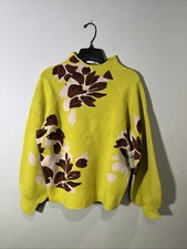 Anthropologie Beatriz Floral Mock Neck Sweater A651-7 Sz S New With Tags