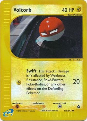 Voltorb - 115/147 - Pokemon Aquapolis Reverse Holo Rare Card NM