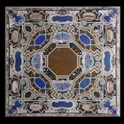 42 " Pietra Dura Inlaid Travail Décor Maison Noir Marbre Table Top