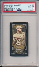 Babe Ruth 2024 Topps Allen & Ginter Mini Black Border #198 PSA 10
