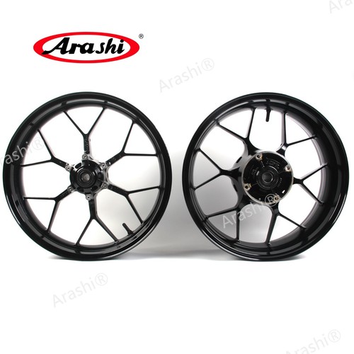 Llanta trasera delantera y rotor de freno Fit Honda CBR600RR 2007-2017 Arashi negro - Imagen 5 de 8