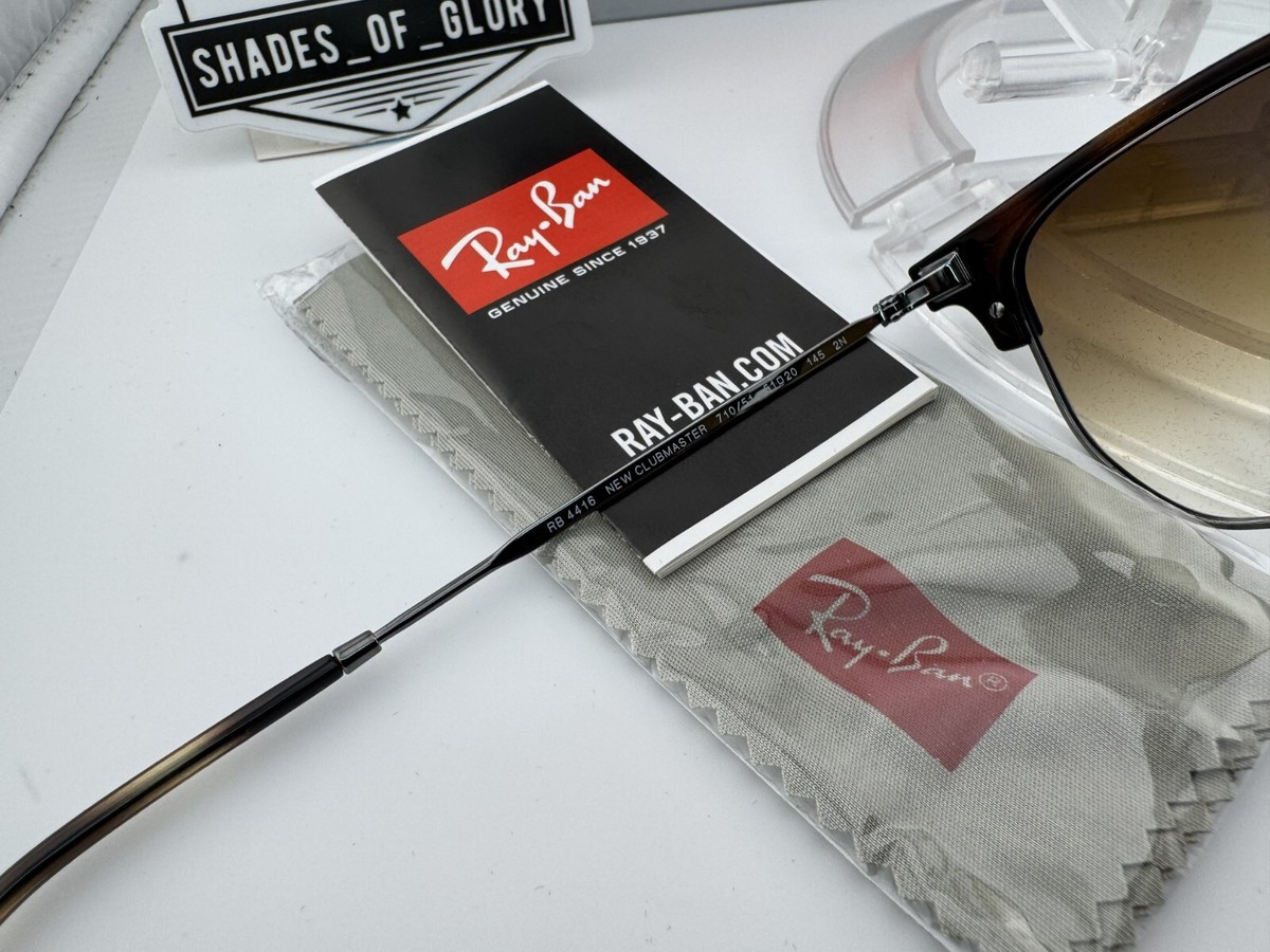 Ray-Ban RB4416 New Clubmaster Havana Gunmetal Clear Gradient Brown 51mm RAY-BAN NEW CLUBMASTER RB4416 710/51 HAVANA GUNMETAL BROWN  main image 2