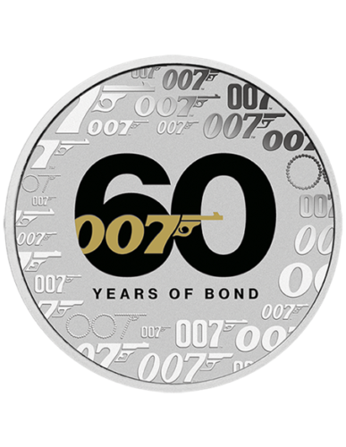 最新銀貨2022 1oz Tuvalu James Bond 007 1オンス Tuvalu 2022 1 Oz .999 Silver- 60th Anniversary James Bond