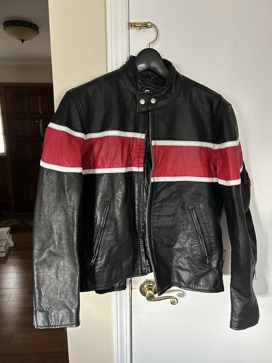 Hot Leathers Mens Leather Racing Motorcycle Jacket with Zip