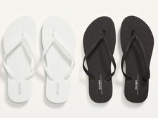 NEW Old Navy Women Flip Flops Thong Sandals Summer Beach White 6 7 8 9 10 11