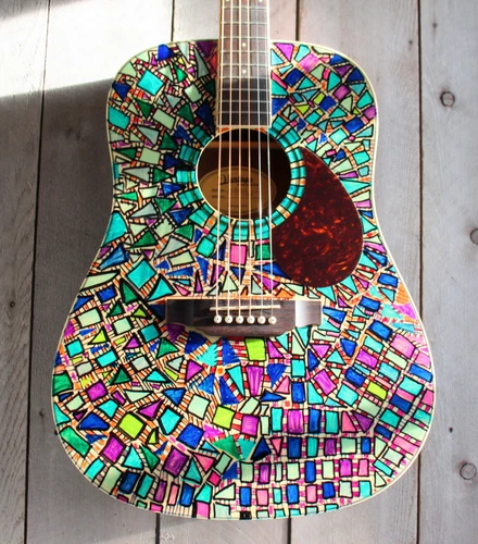 SAMICK -VANTAGE VD-300S Custom art guitar -" Stained glass "  # 1