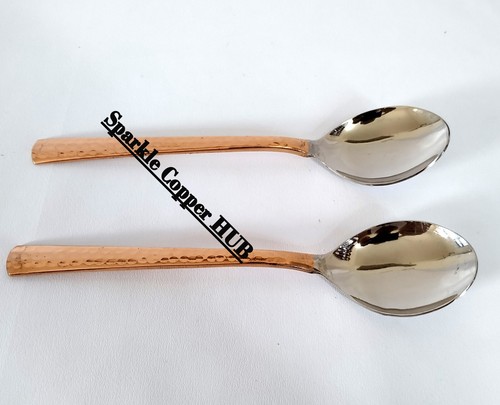 Copper Stainless Steel Dessert Spoons, Spoons Silverware Kitchen or Restaurants - Picture 7 of 7